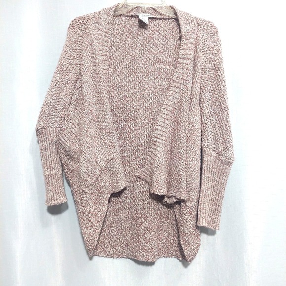 American Rag Sweaters - American Rag Womens S/M Cropped Cardigan Crochet Style Long Ribbed Sleeves Mauve